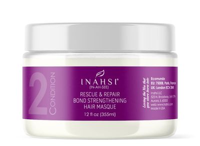 Inahsi Rescue Repair Bond Strengthening Hair Masque Deep Conditioner for Men, Women, or Kids with Curly Hair Hair Products for Naturally Curly Hair 12 oz Made in the USA