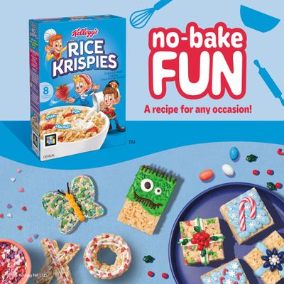 Kellogg's Rice Krispies Breakfast Cereal, 8 Vitamins and Mineral, Large Size, Original, 12oz Box (1 Box)