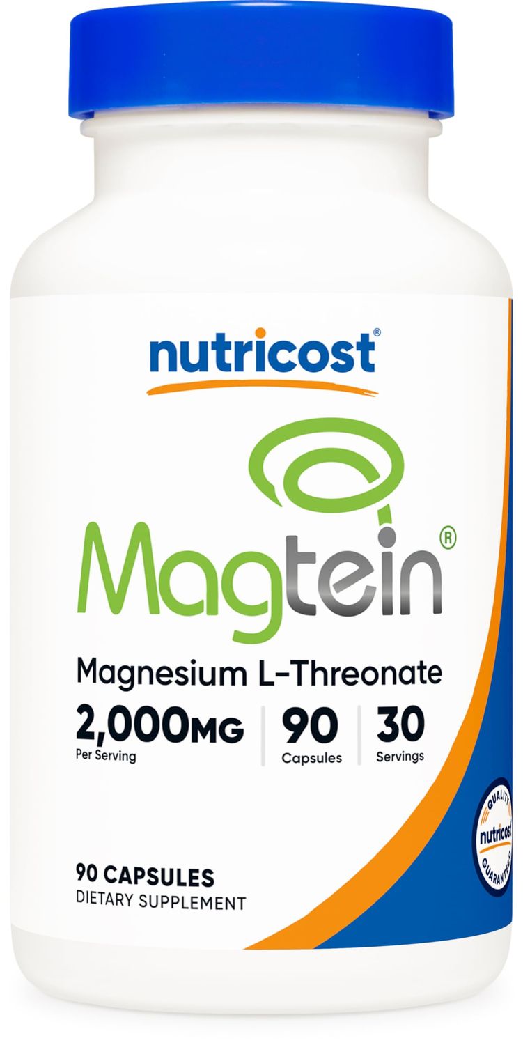 Nutricost Magtein Magnesium L-Threonate 2,000mg, 90 Capsules - Gluten Free, Vegetarian, 30 Servings