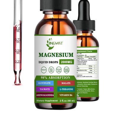 Cortisol Supplement Liquid Magnesium Glycinate, Malate Taurate Highly Absorption Chelated Form Magnesium Glycinate Liquid wL-Theanine, Ashwagandha for Bone, Heart, Muscle Health