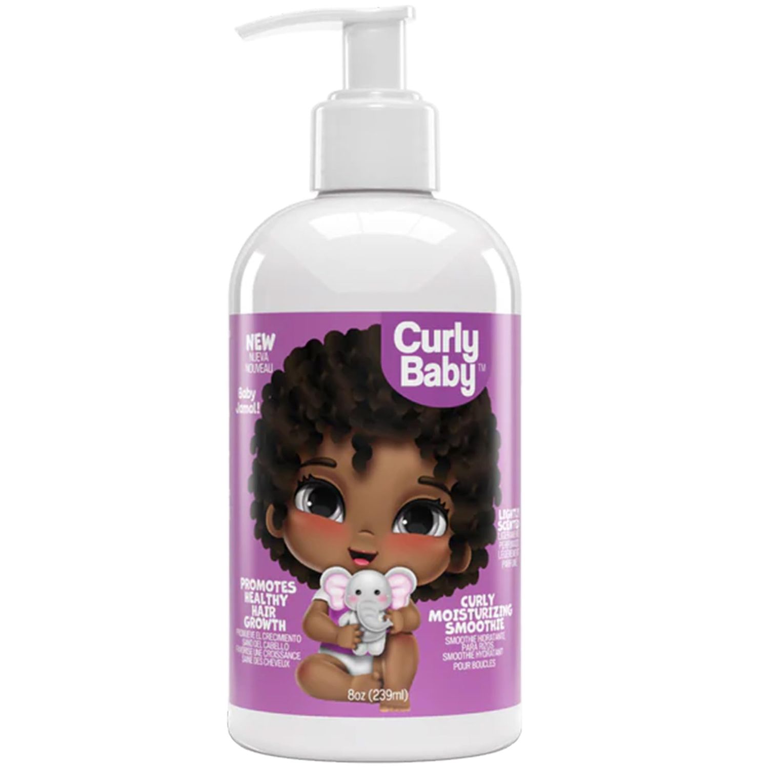 CurlyBaby Curly Moisturizing Smoothie - Leave-In Moisturizer Conditioner for Hydrated, Soft, and Defined Curls - Hypoallergenic, Dermatologist-Tested, Cruelty-Free Hair Care for Kids - 8 oz