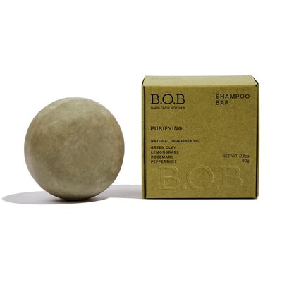 B.O.B BARS OVER BOTTLES Shampoo Bar Purifying Bar Shampoo Natural for Oily Hair - Follicle Stimulating Soap for Hair Growth Vegan, Eco-Friendly, Plastic Free, Solid