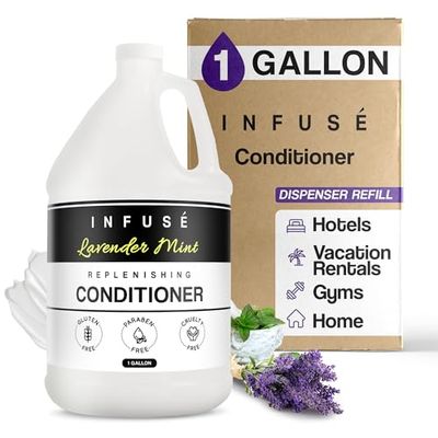 1-Shoppe All-in-Kit Conditioner Infuse Lavender Mint Hotel 1 Gallon For Hospitality Vacation Rentals to Refill Dispensers (Single Gallon)