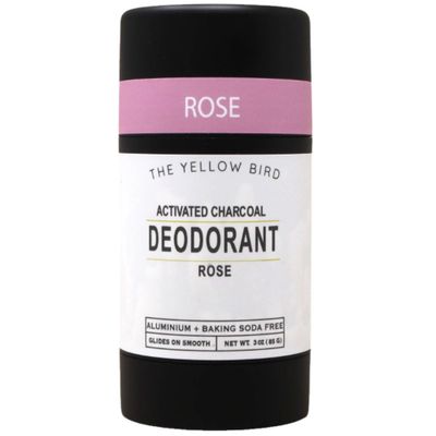 All Natural Rose Deodorant - Baking Soda Aluminum Free. Includes Essential Oils, Magnesium, Charcoal for Adults, Kids, Sensitive Skin. Vegan 3oz Made in USA