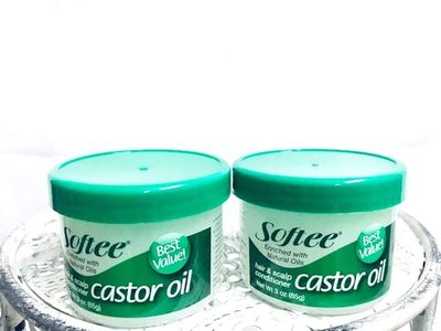 Softee castor oil hair scalp conditioner 3 ounce, White, 3 Ounce