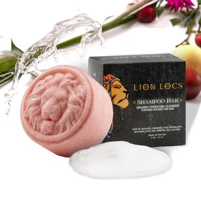 Lion Locs Shampoo Bar Conditioner - Works for All Hair Types - Dreadlocks, Microlocs, Sisterlocks, Wicks, Brotherlocks, Braids Build Up Residue Free (5oz)