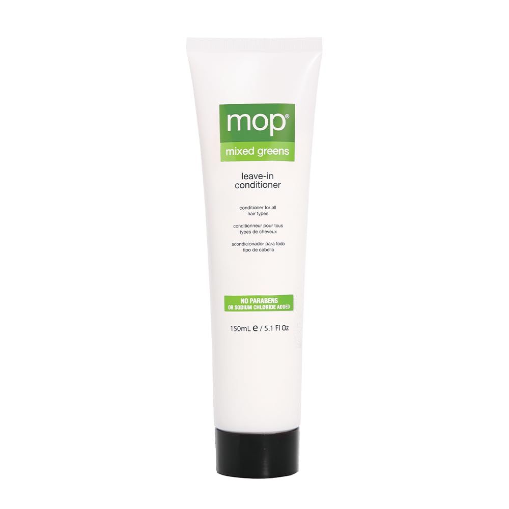 MOP Mixed Greens Leave-In Conditioner, 5.1 Fl Oz., Vitamins A E Protect Strengthen Hair, Adds Shine Moisture - For All Hair Types
