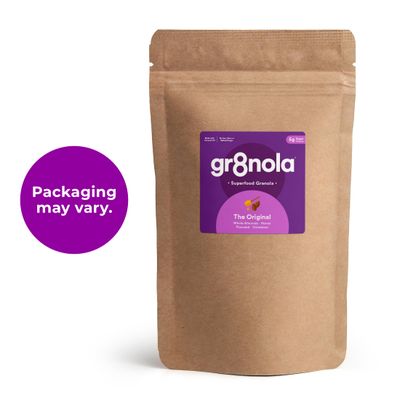 gr8nola THE ORIGINAL - Healthy, Low Sugar Granola Cereal - Made with Superfoods, Whole Almonds, Honey, Cinnamon and Flaxseed, Soy Free, Dairy Free and No Refined Sugar - 30oz (1.8 lb) Resealable Bag