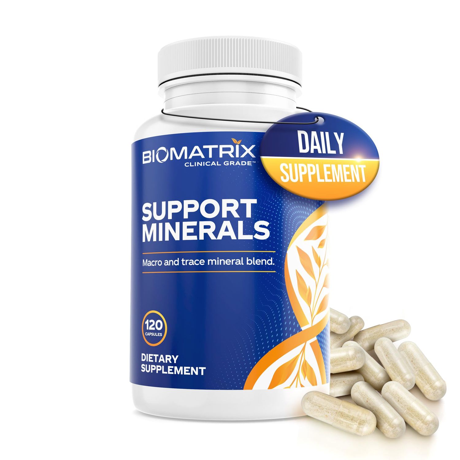 BioMatrix Mineral Supplement for Men and Women, Chelated Minerals Iron-Free, Calcium, Magnesium, Copper, Zinc, Vitamin D, Iodine Veggie Caps, 30-Day Supply