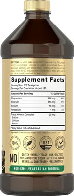 Carlyle Trace Minerals 16 fl oz Full Spectrum Minerals Supplement Vegetarian, Non-GMO and Gluten Free Liquid by Vital Trace