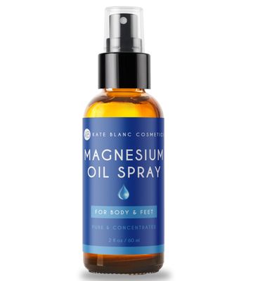 Kate Blanc Cosmetics Pure Magnesium Oil Spray for Body Feet. Topical Magnesium Foot Spray, Concentrated Liquid (2oz, Natural)