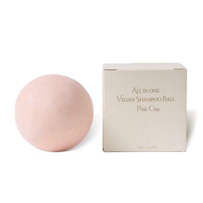 erigeron All-In-One Vegan Cruelty-Free Natural Ingredients Handmade Pink Clay Shampoo Bar with Zero Waste Box Packaging