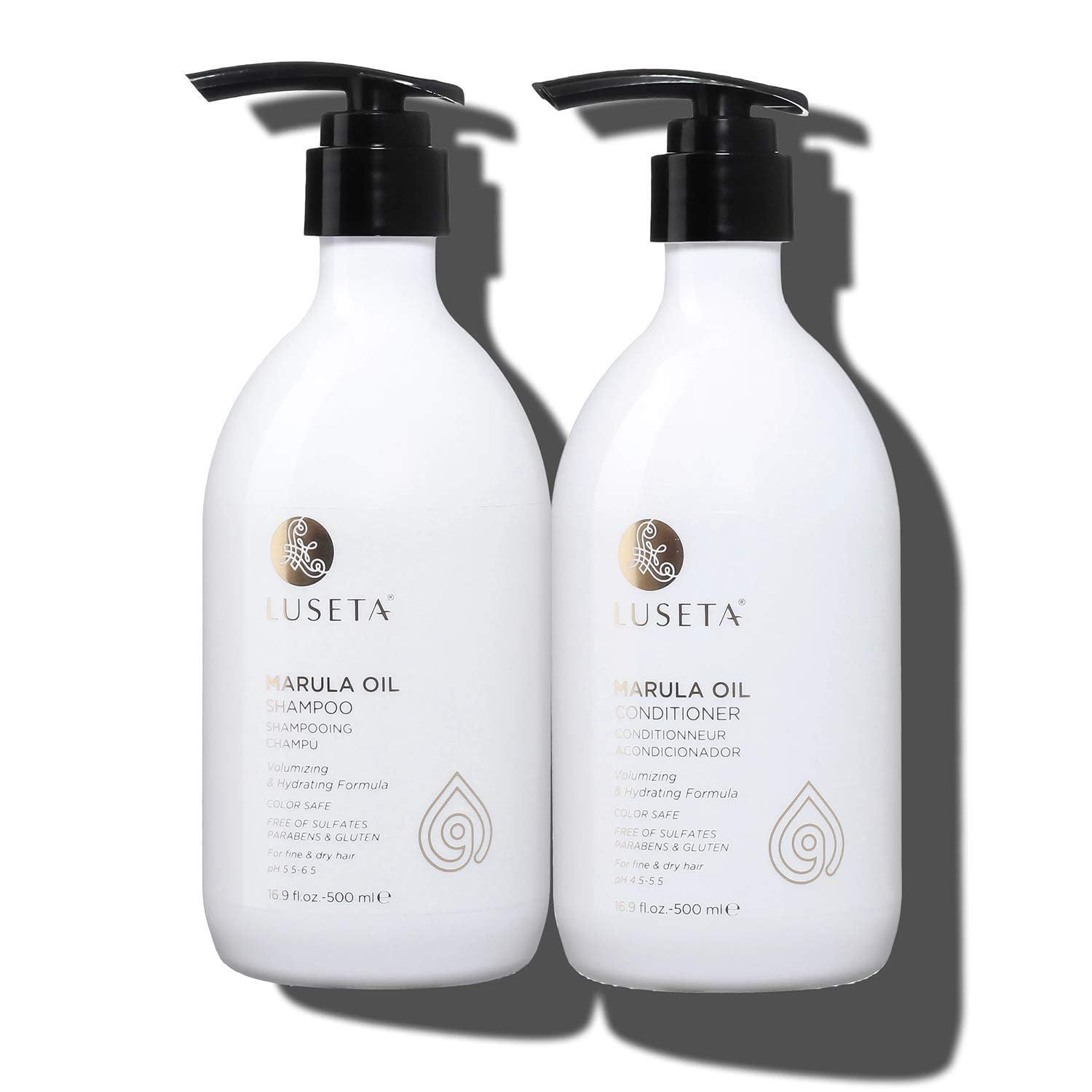 Luseta Marula Oil Shampoo Conditioner Set, for Fine and Dry Hair, 2 x 16.9 Oz