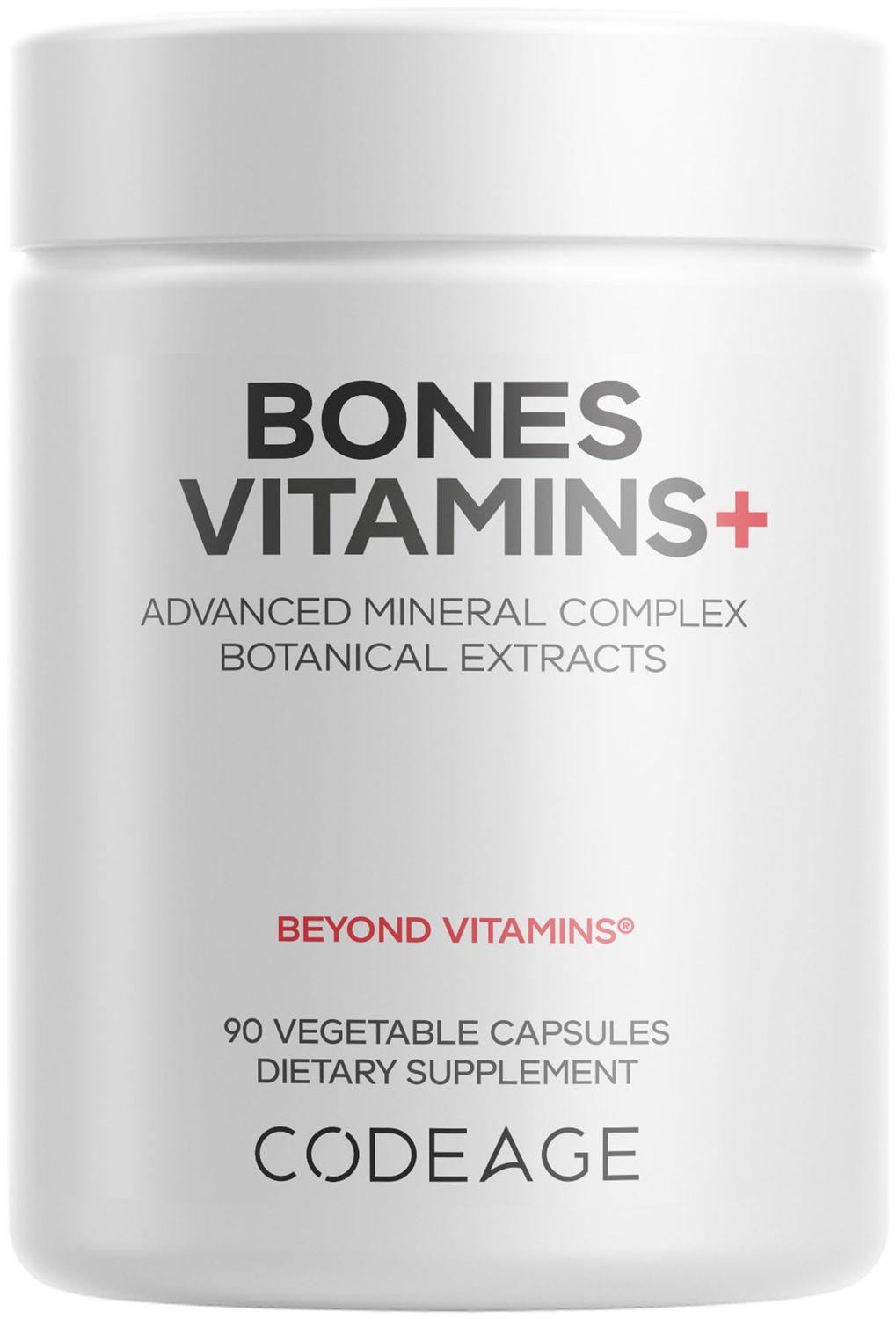 Codeage Bones Vitamins - Vitamin D3 K2, Vitamin C, Calcium, Magnesium, Zinc, Hesperidin, L-Lysine, Manganese, Bamboo, Horsetail, Cissus, Boron, Trans-Resveratrol, Non-GMO Supplement - 90 Capsules