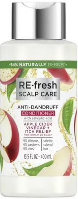 RE-fresh Scalp Care Anti-Dandruff Conditioner, Silicone-Free Apple Cider Vinegar Itchy Relief for Irritated Scalp 13.5 fl oz - Pack of 1
