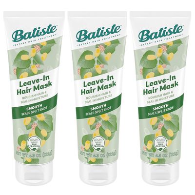 Batiste Heat Protectant For Hair Leave In Conditioner Hair Mask, Smooth, Seals Split Ends, Hair Conditioner for Dry or Wet Hair, Infused with vitamin E for Enhancing Haircare, 4.3oz (Pack of 3)