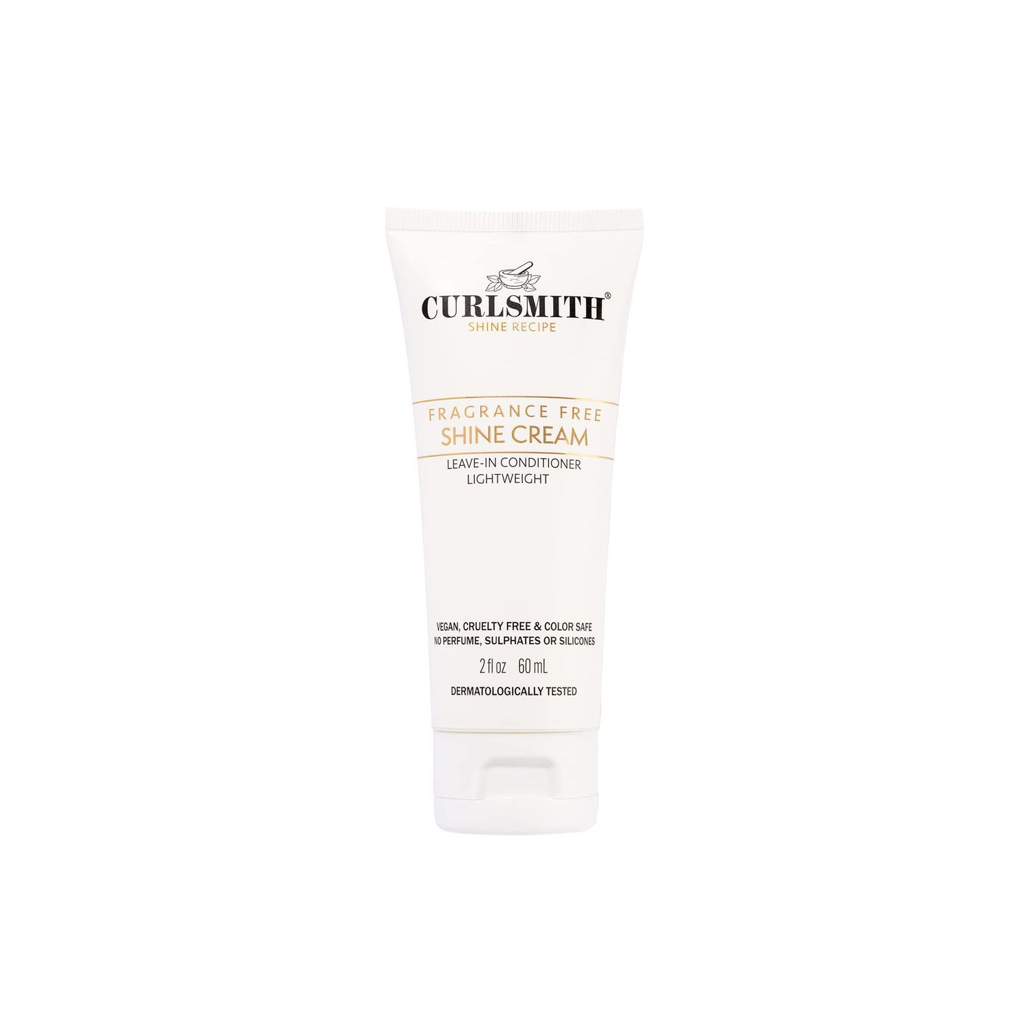 CURLSMITH - Shine Cream, Leave-In Conditioner, Moisturising, Sensitive, Fragrance Free for All Curl and Hair Types, Vegan (2 fl oz) Travel or Trial Size