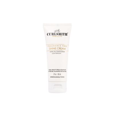 CURLSMITH - Shine Cream, Leave-In Conditioner, Moisturising, Sensitive, Fragrance Free for All Curl and Hair Types, Vegan (2 fl oz) Travel or Trial Size