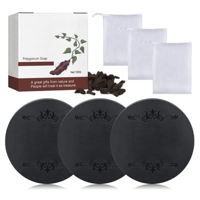 XMXueMei 3PCS Black Hair Shampoo Bar,Hydrating and Moisturizing Bar with Foaming Net,Cleansing and Oil Control Soap Bars,Soap Solid Shampoo Set for Women Gifts,All Hair Types