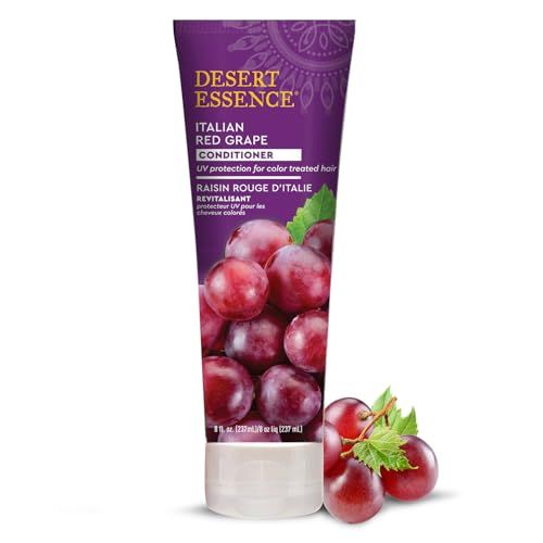 Desert Essence Italian Red Grape Conditioner Antioxidant-Rich Resveratrol, Organic Sea Kelp Nettle Extracts Minerals Vitamins - Vegan, Gluten-Free, Cruelty-Free - 8oz