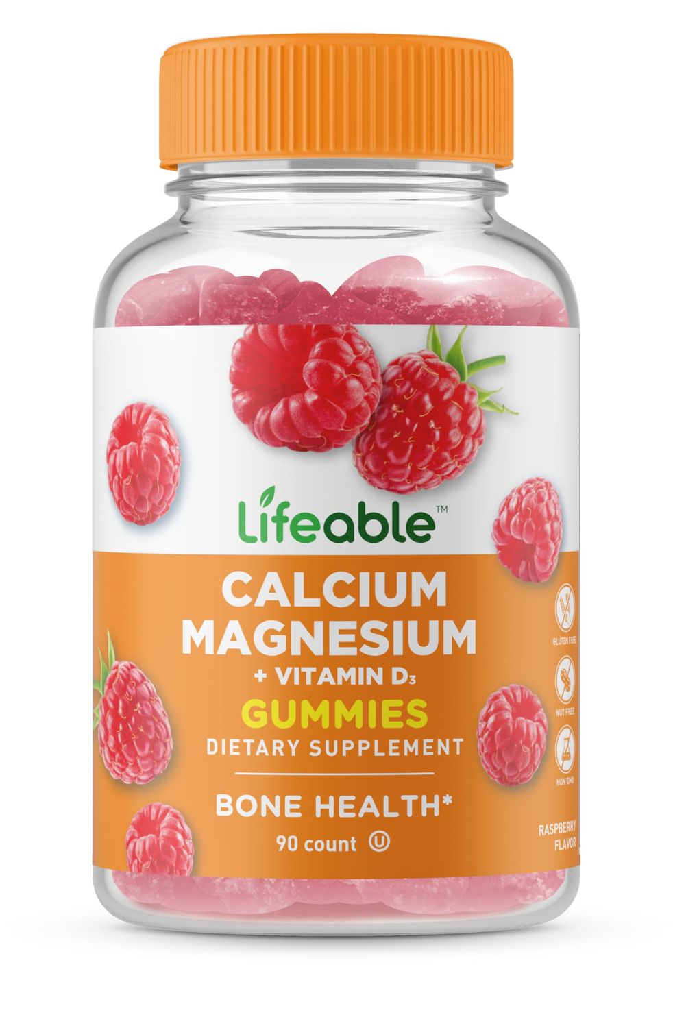Lifeable Calcium Magnesium and Vitamin D Gummies Great Tasting Calcium Magnesium Supplement for Bone Health Calcium Gummies for Adults 90 Gummies