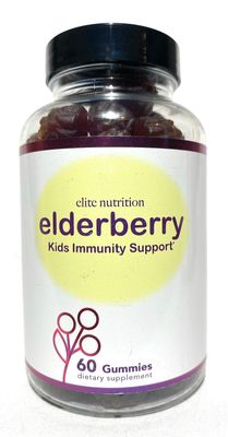 Kids Natural Elderberry Immunity Support Gummies with Vitamin C Zinc, Gluten Free, Vegetarian, 60 Gummies