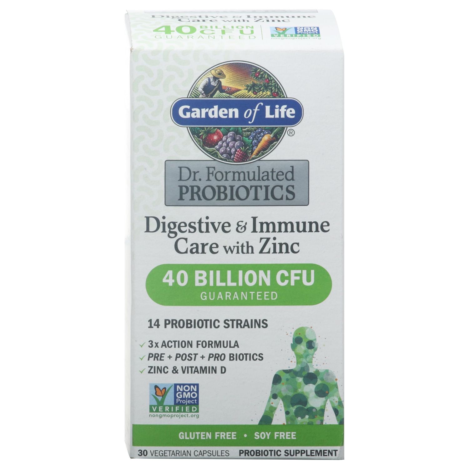 Garden of Life, DR. Formulated Probiotics Digestive Immune Care with Zinc, 30 Count