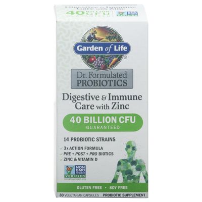Garden of Life, DR. Formulated Probiotics Digestive Immune Care with Zinc, 30 Count