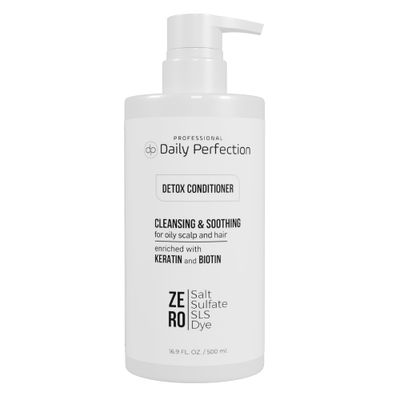 Daily Perfection Detox Conditioner to Remove Build-Up, Oil, and Dirt. Salon-Grade Formula with Biotin and Keratin, Salt-Free, Sulfate-Free, and Paraben-Free for Clean, Refreshed Hair.