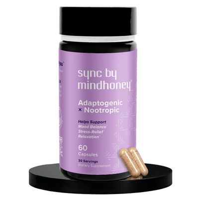 MINDHONEY SYNC 60 Count, Premium All-in-One Adaptogenic Supplement Relaxation, Mood Balance, Stress Magnesium, Ashwagandha, Nootropics, Adaptogens, Minerals Vitamins