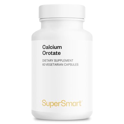 SuperSmart - Calcium Orotate with Magnesium Orotate 9:1 (Highly Bioavailable) - Advanced Teeth Bones Strength Supplement Non-GMO Gluten Free - 60 Vegetarian Capsules