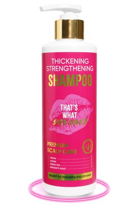 K-Beauty That&#39;s What She Used Hair Thickening Shampoo Scalp Enhancing Hair Growth Shampoo wBiotin, 17 Amino Acids, Caffeine, Panthenol, Niacinamide Free from Parabens Silicones 13 fl oz