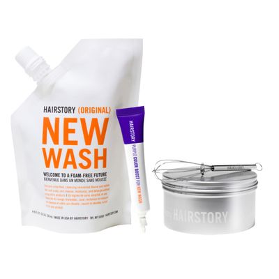 Hairstory Anti-Brass Color Boost Set, New Wash Original Purple Color Boost Bundle, Enhance Color Eliminate Brass, Purple Shampoo Conditioner Alternate for Blonde, Silver Gray Hair