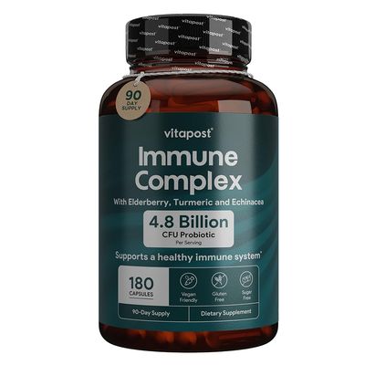 VitaPost Immune Complex Supports a Healthy Immune System with Vitamin C, Elderberry, Zinc, Echinacea, Garlic Turmeric. Dietary Supplement, 180 Capsules
