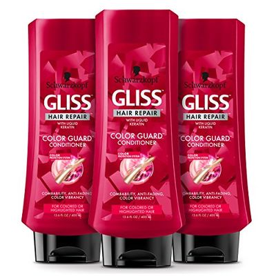 GLISS Hair Repair Conditioner, Color Guard for Colored or Highlighted Hair, 13.6 Ounces (Pack of 3)