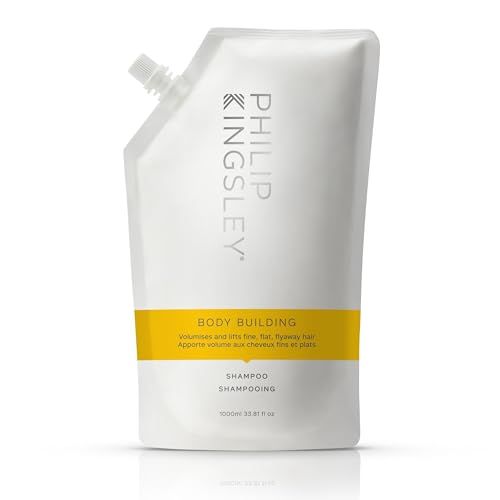 PHILIP KINGSLEY Body Building Weightless Shampoo Volumizing Shampoo for Fine, Limp, Flat, Flyaway Hair Hydrates, Thickens, Lifts and Adds Volume and Shine 33.8oz Refill Pouch