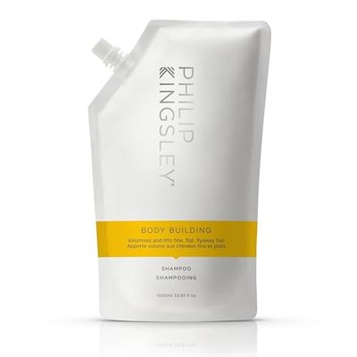 PHILIP KINGSLEY Body Building Weightless Shampoo Volumizing Shampoo for Fine, Limp, Flat, Flyaway Hair Hydrates, Thickens, Lifts and Adds Volume and Shine 33.8oz Refill Pouch
