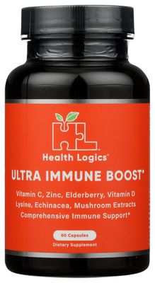 Health Logics Fortify! Capsules with Vitamin C, Zinc, Elderberry, Vitamin D, Lysine, Echinacea, and Mushroom Extracts for Powerful Antioxidant Immune Support, 60 Veggie Caps