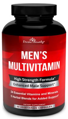Mens Multivitamin - Daily Multivitamin for Men with Vitamin A C D E K B Complex, Calcium, Magnesium, Selenium, Zinc Plus Heart, Brain, Immune, and Men&#39;s Multivitamins - 90 Vegetarian Capsules