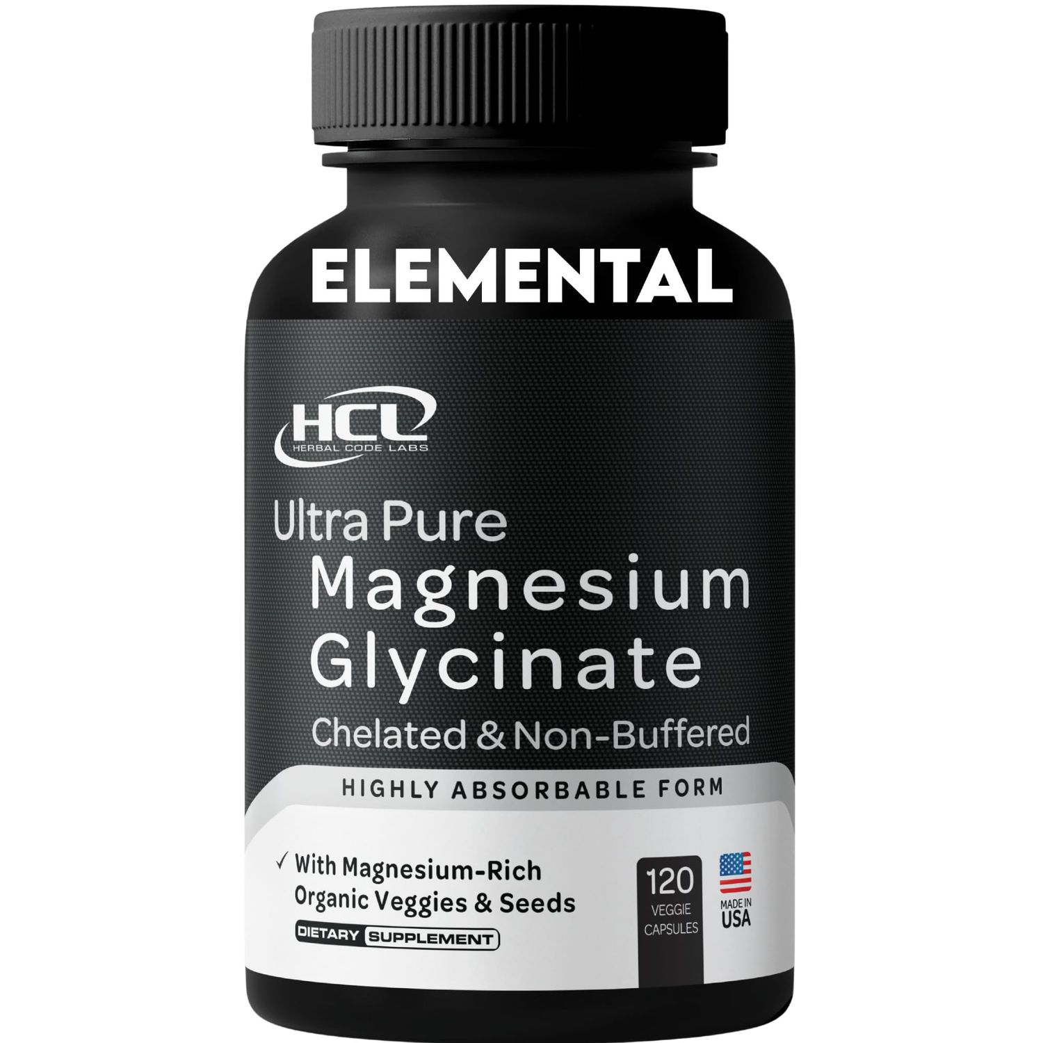 Pure Magnesium Glycinate Capsules - Non-Buffered 350mg Elemental Magnesium Supplement - Chelated High Absorption Purity Magnesium Complex - Made in USA