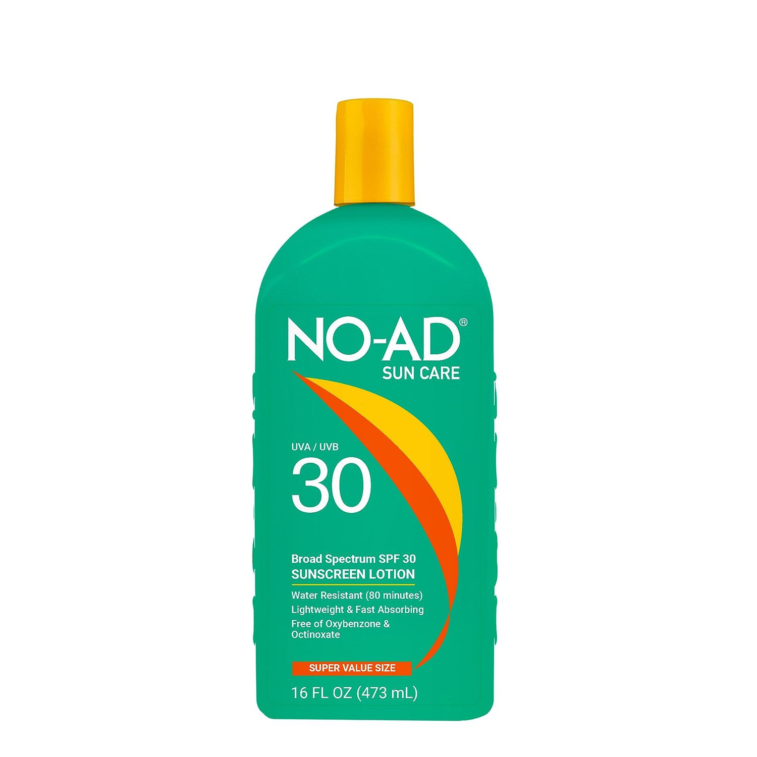 NO-AD SPF 30 Sunscreen Lotion Broad Spectrum UVAUVB Protection Water Resistant Octinoxate Oxybenzone Free with moisturizing Vitamin E and Aloe 16oz