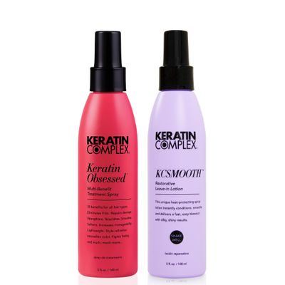 Keratin Complex - Blow Dry Essential Smooth Kit - Keratin Obsessed, 5 fl oz KCSMOOTH Leave-In Lotion, 5 fl oz