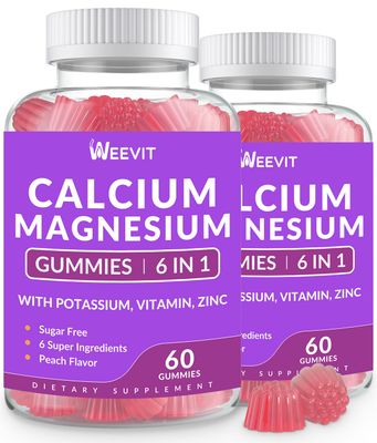 Sugar Free Calcium Gummies 600mg wVitamin D3 K2, Potassium, Calcium Magnesium Zinc Gummies for Bone, Muscle Immune, Algae Calcium Magnesium 2:1 Ratio Calcium Supplement for Women Men - Vegan