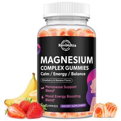 Magnesium Glycinate Gummies for Women, High Absorption Magnesium Supplement with Menopause Support Blend, Magnesium Hormone Balance for Sleep Support, Vegan, 60 Chews