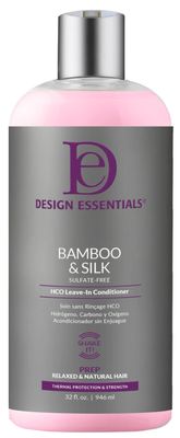Design Essentials Bamboo Silk HCO Leave-In Conditioner for Thermal Protection and Strength, 32 Fl Oz., Pink