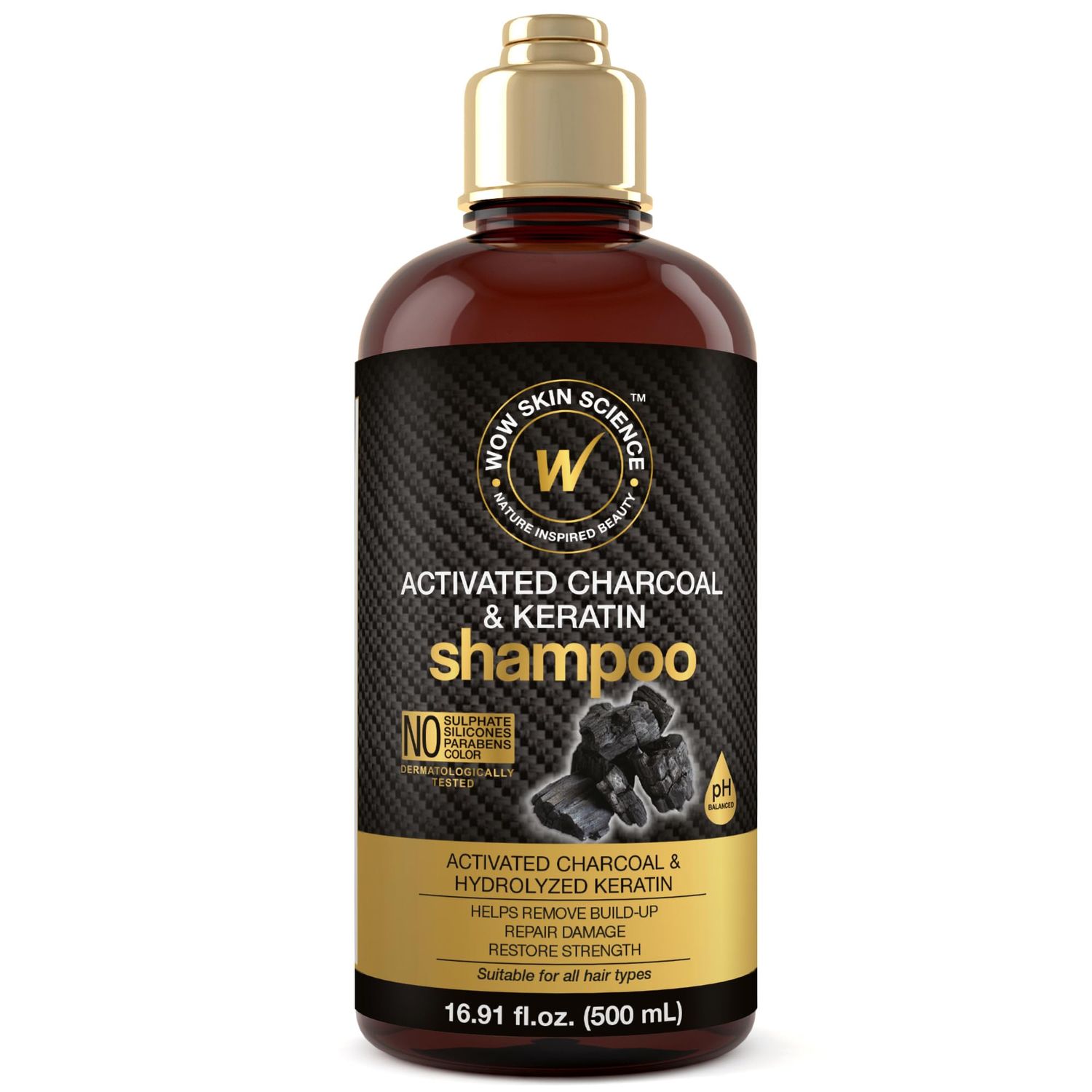 WOW Skin Science Activated Charcoal Keratin Shampoo 16.9 oz