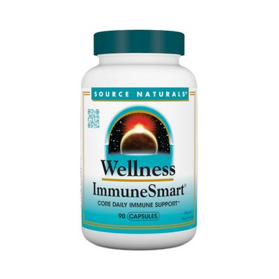 Source Naturals Wellness ImmuneSmart - for Core Daily Immune Support, with Vitamins A, C, and D, Zinc, Elderberry, Echinacea, Andrographis, Turkey Tail and Garlic - 90 Capsules