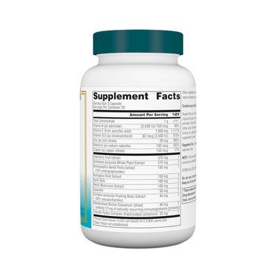 Source Naturals Wellness ImmuneSmart - for Core Daily Immune Support, with Vitamins A, C, and D, Zinc, Elderberry, Echinacea, Andrographis, Turkey Tail and Garlic - 90 Capsules