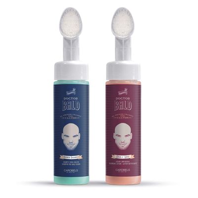 Beardburys Doctor Bald Shampoo and Cleansing Lotion Pack, Formulated for Cleaning and Care of the Scalp, Free of Sulphates and Parabens, 200ml Each