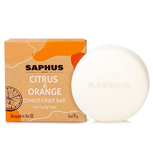 SAPHUS Conditioner Bar for Hair with Moroccan Argan Oil - Hydrating Deep Conditioning for Dry Damaged Curly Hair - Sustainable, pH Balanced, Sulfate Free, 3oz